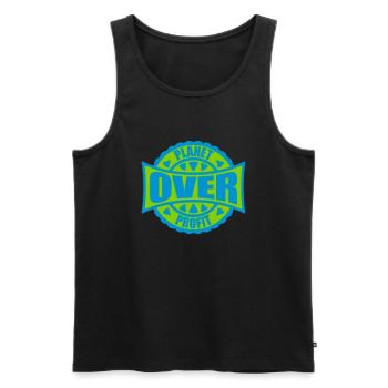 planet over profit Zitat - Männer Premium Bio Tank Top - Schwarz - Vorne - AI Model Male 178 light (178cm)