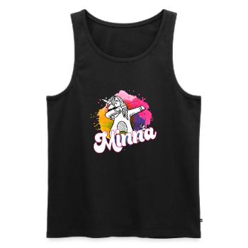 MINNA - Beau nom avec une licorne dabbing - Débardeur bio Premium Homme - noir - Devant - Michal (187cm)