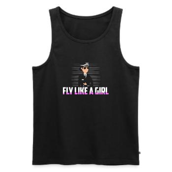 Fly Like A Girl Airline Pilot Aviation - Débardeur bio Premium Homme - noir - Devant - AI Model Male 178 light (178cm)