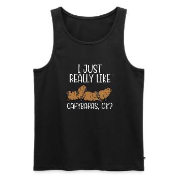 I Just Really Like Capybaras Ok - Men's Premium Organic Tank Top - black - Front - Michal (187cm)