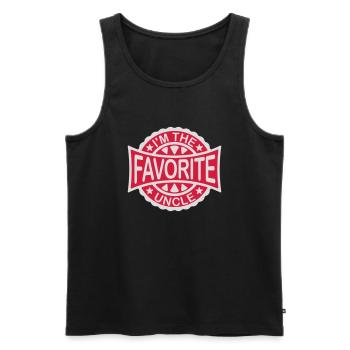 at The Favorite Uncle - Men's Premium Organic Tank Top - black - Front - AI Model Male 178 light (178cm)