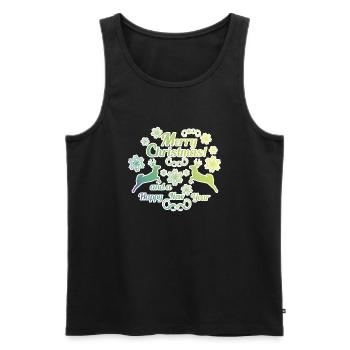 Merry Christmas Hirsch gradient 01 - Männer Premium Bio Tank Top - Schwarz - Vorne - Michal (187cm)