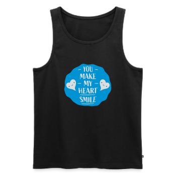 make my heart smile - Männer Premium Bio Tank Top - Schwarz - Vorne - Michal (187cm)