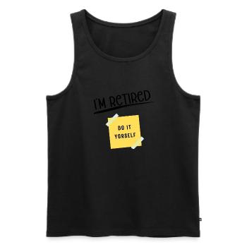 JE SUIS À LA RETRAITE FAITES-LE VOUS-MÊME - Débardeur bio Premium Homme - noir - Devant - AI Model Male 178 light (178cm)