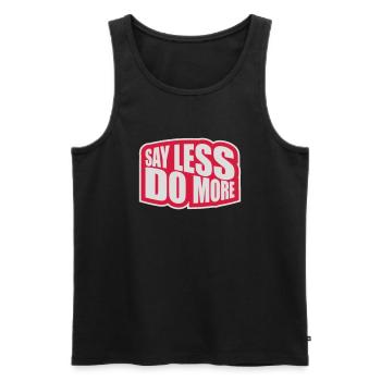 say less do more - Männer Premium Bio Tank Top - Schwarz - Vorne - AI Model Male 178 light (178cm)