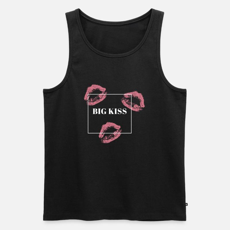 Großer Kuss - Männer Premium Bio Tank Top - Schwarz