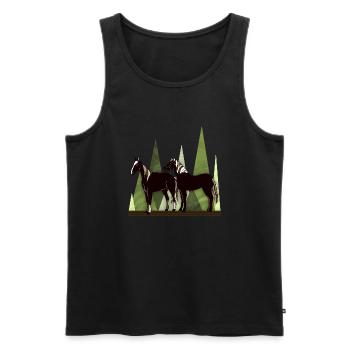 Pferde - Männer Premium Bio Tank Top - Schwarz - Vorne - AI Model Male 178 light (178cm)