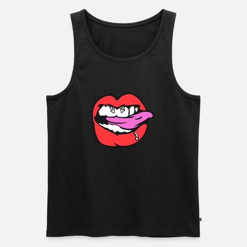 nipple piercing - Men's Premium Organic Tank Top - black