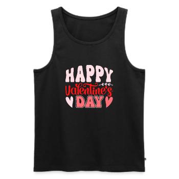 Happy Valentines Day - Men's Premium Organic Tank Top - black - Front - AI Model Male 178 light (178cm)