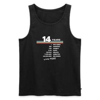 14th Birthday Vintage 14 Years Old Retro 168 - Men's Premium Organic Tank Top - black - Front - AI Model Male 178 light (178cm)