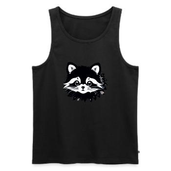 Ratons laveurs Mignon Dessin Animé Raton laveur 25 - Débardeur bio Premium Homme - noir - Devant - Michal (187cm)