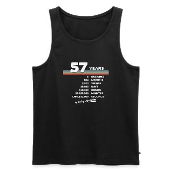 57th Birthday Vintage 57 Years Old Retro 684 - Men's Premium Organic Tank Top - black - Front - Michal (187cm)