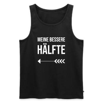 Valentinstag Partnershirt Meine bessere Hälfte - Männer Premium Bio Tank Top - Schwarz - Vorne - Michal (187cm)