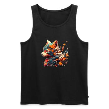 Chats colorés et colorés et œuvres d’art pour chatons - Débardeur bio Premium Homme - noir - Devant - AI Model Male 178 light (178cm)