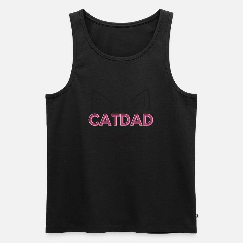 Cat Dad - Männer Premium Bio Tank Top - Schwarz