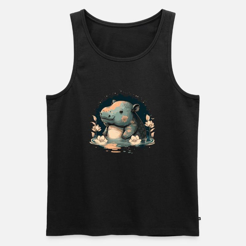 Nilpferd 6 - Männer Premium Bio Tank Top - Schwarz