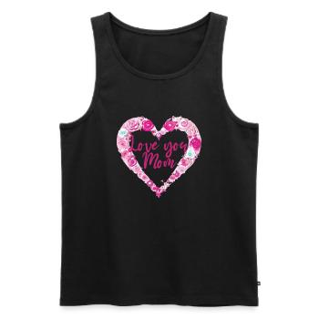Cadeau de fête des mères Maman Amour Mami Bébé maman Mère - Débardeur bio Premium Homme - noir - Devant - Michal (187cm)