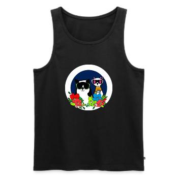 Katzen beste Freunde - Männer Premium Bio Tank Top - Schwarz - Vorne - AI Model Male 178 light (178cm)