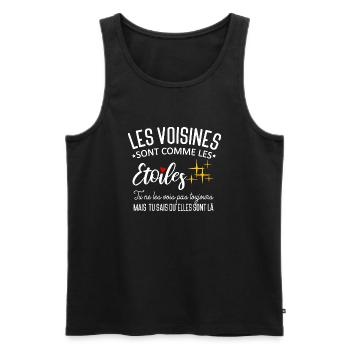 Meilleures Voisines Etoiles Citation - Débardeur bio Premium Homme - noir - Devant - Michal (187cm)