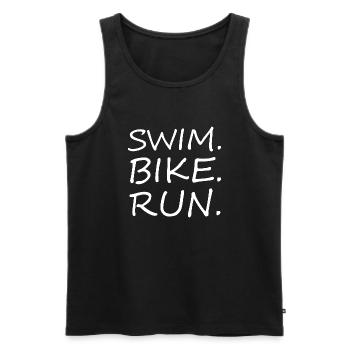 Triathlon, Swimming, Cycling, Running, Sports - Men's Premium Organic Tank Top - black - Front - Michal (187cm)