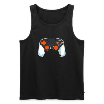 Gamer Controller Gaming Gaming Gamer Jeu vidéo - Débardeur bio Premium Homme - noir - Devant - AI Model Male 178 light (178cm)