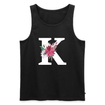 Buchstabe k blumig - Männer Premium Bio Tank Top - Schwarz - Vorne - AI Model Male 178 light (178cm)