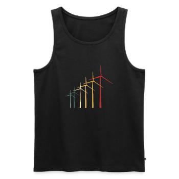 Retro Background Wind Power Lover Renewable Energy - Men's Premium Organic Tank Top - black - Front - AI Model Male 178 light (178cm)
