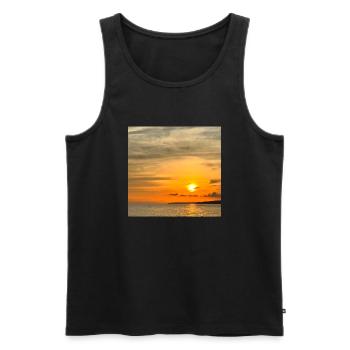 Sonnenuntergang über dem Meer an einem Spätsommertag - Männer Premium Bio Tank Top - Schwarz - Vorne - AI Model Male 178 light (178cm)