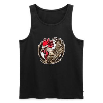 Hahn des Glücks - Männer Premium Bio Tank Top - Schwarz - Vorne - AI Model Male 178 light (178cm)