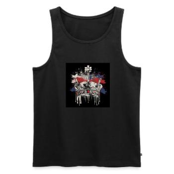 Coronation Gothic Crown - Men's Premium Organic Tank Top - black - Front - Michal (187cm)