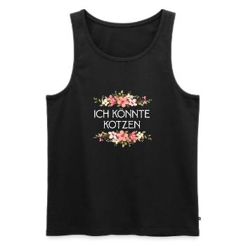 I Could Puke Floral Floral Sarcasm - Men's Premium Organic Tank Top - black - Front - AI Model Male 178 light (178cm)