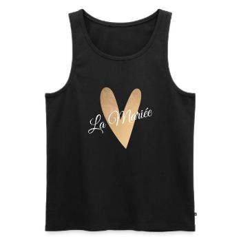 La mariée coeur doré - Débardeur bio Premium Homme - noir - Devant - Michal (187cm)
