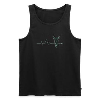 Roller Heartbeat Pulslinie Scooter Geschenk - Männer Premium Bio Tank Top - Schwarz - Vorne - Michal (187cm)
