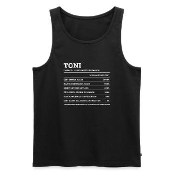 Toni Great Man First Name - Men's Premium Organic Tank Top - black - Front - Michal (187cm)