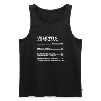 Valentin Großer Mann Prénom - Débardeur bio Premium Homme - noir - Devant - Michal (187cm)