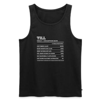 Till Großer Mann First name - Men's Premium Organic Tank Top - black - Front - Michal (187cm)