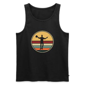 Fencing Retro Vintage Sport Fencers - Men's Premium Organic Tank Top - black - Front - Michal (187cm)