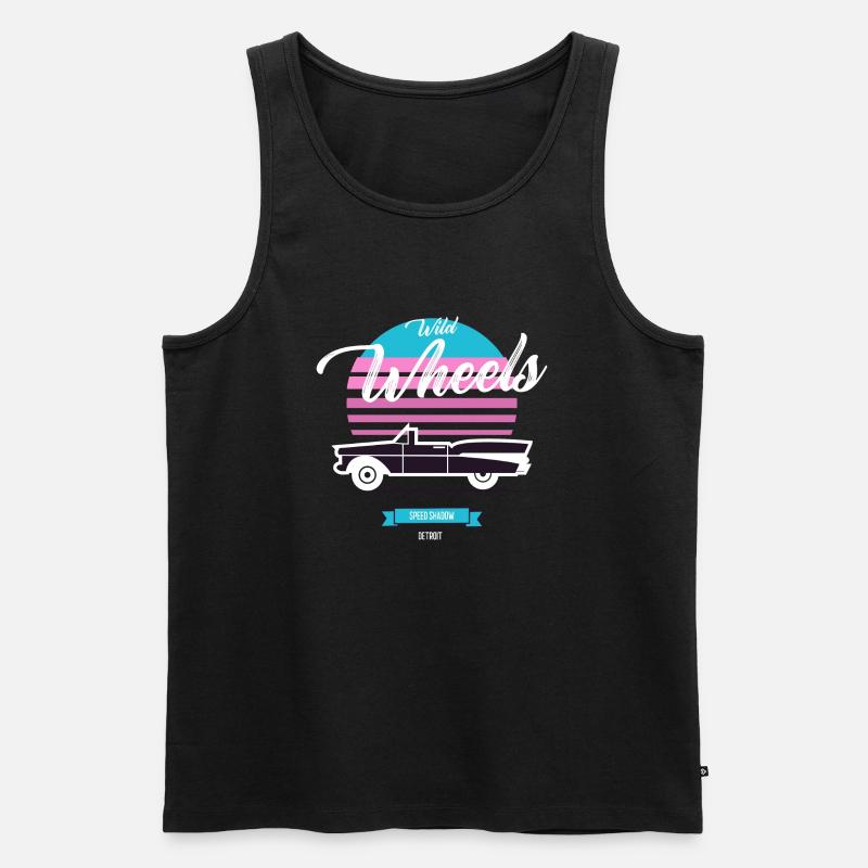 Wild Wheels Oldtimer - Männer Premium Bio Tank Top - Schwarz