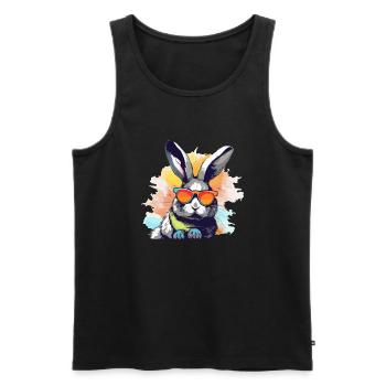 Log the rabbit - Men's Premium Organic Tank Top - black - Front - AI Model Male 178 light (178cm)