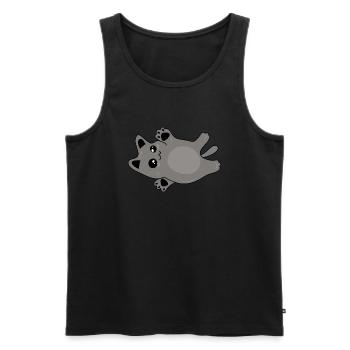 mignon bébé chat gris - Débardeur bio Premium Homme - noir - Devant - AI Model Male 178 light (178cm)