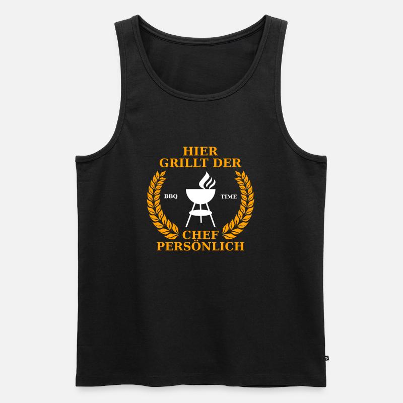 Grillen BBQ - Männer Premium Bio Tank Top - Schwarz