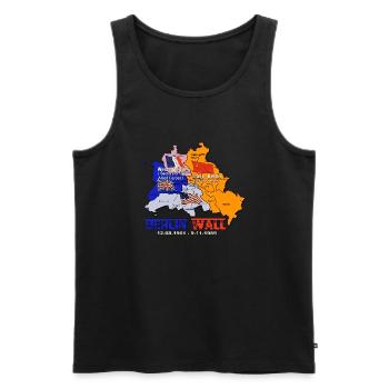 Berliner Mauer - Männer Premium Bio Tank Top - Schwarz - Vorne - AI Model Male 178 light (178cm)