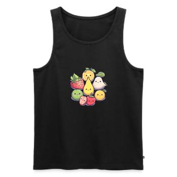 Kawaii Fruit Delight - Men's Premium Organic Tank Top - black - Front - AI Model Male 178 light (178cm)