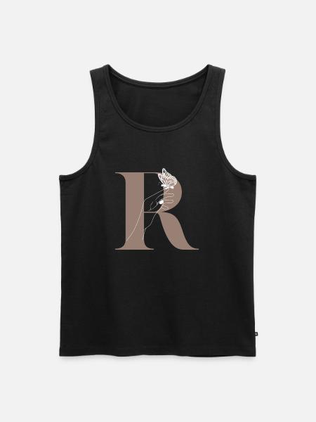 Letter R Magic butterfly - Men's Premium Organic Tank Top - black