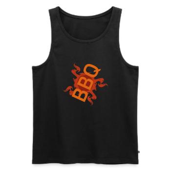 ''BBQ'' virus - Men's Premium Organic Tank Top - black - Front - AI Model Male 178 light (178cm)