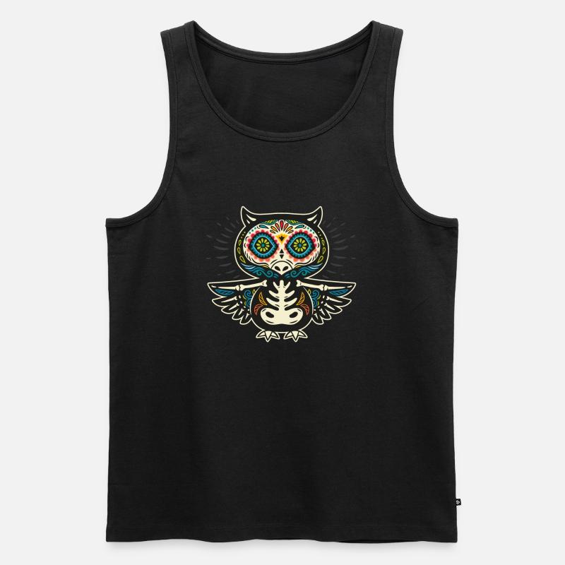 Eule - Männer Premium Bio Tank Top - Schwarz