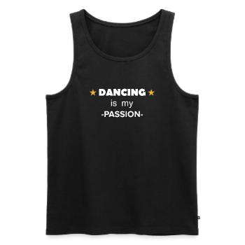 Danse Musique de danse - Débardeur bio Premium Homme - noir - Devant - AI Model Male 178 light (178cm)