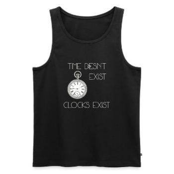 time doesn't exist - Men's Premium Organic Tank Top - black - Front - AI Model Male 178 light (178cm)