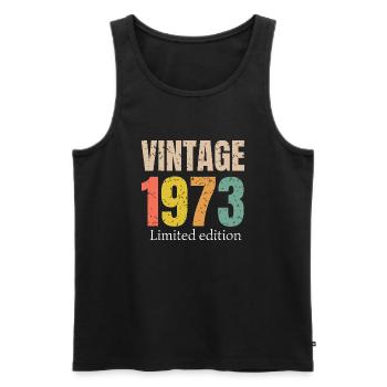 Jahrgang 1973 Limitierte Auflage - Männer Premium Bio Tank Top - Schwarz - Vorne - Michal (187cm)