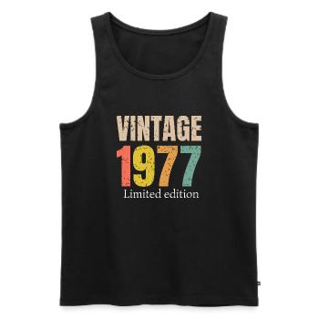 Vintage 1977 Limited Edition - Men's Premium Organic Tank Top - black - Front - Michal (187cm)